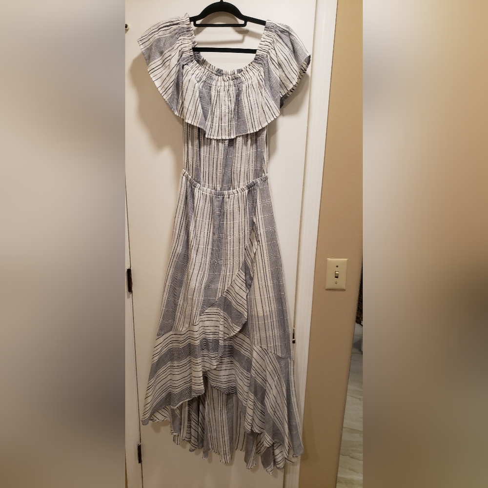 Express blue and white dress